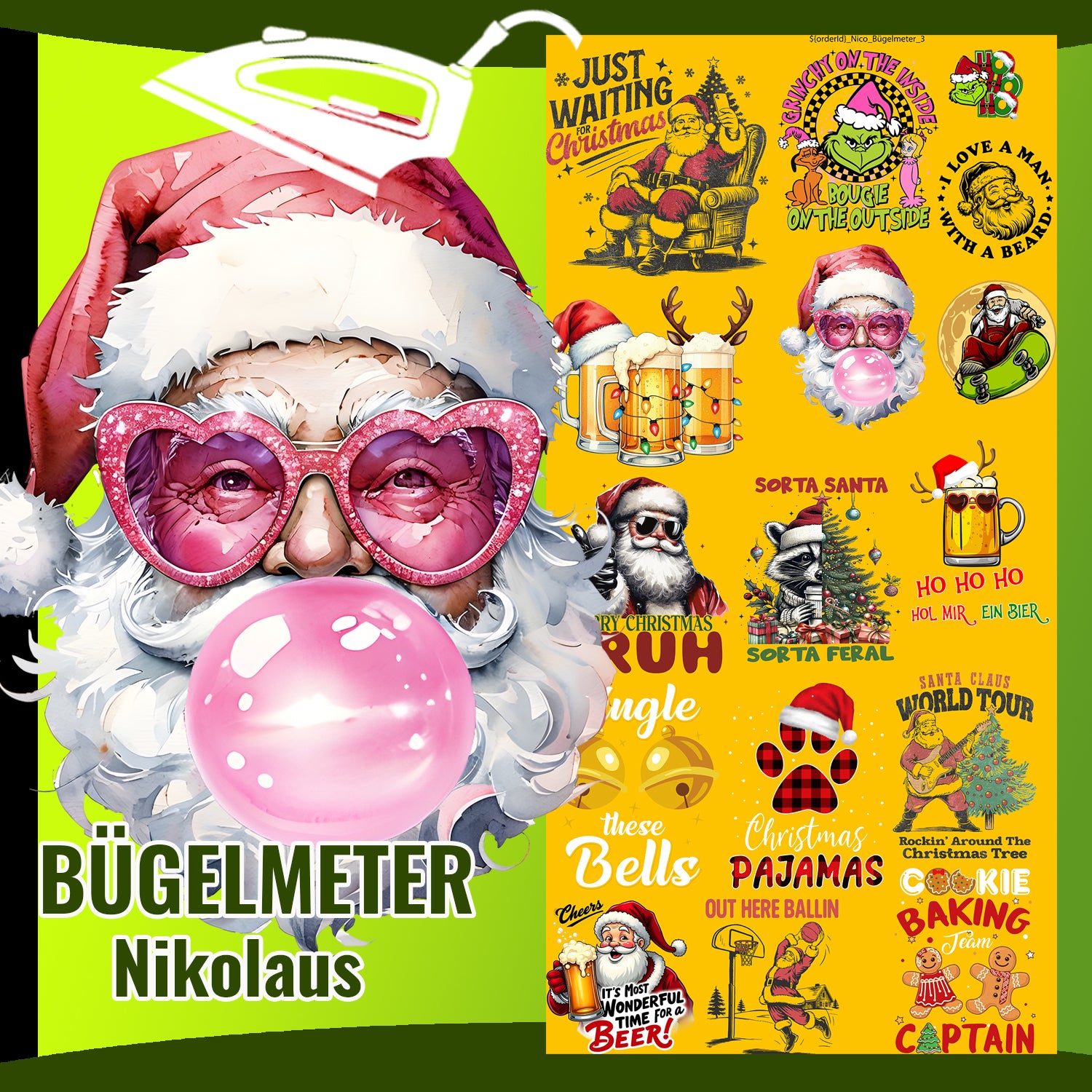 Nikolaus Bügelmeter NR 3 - Bügelbilder, Transfer, DTF, Textildruck, DIY-Projekt (Kopie) druck-guru