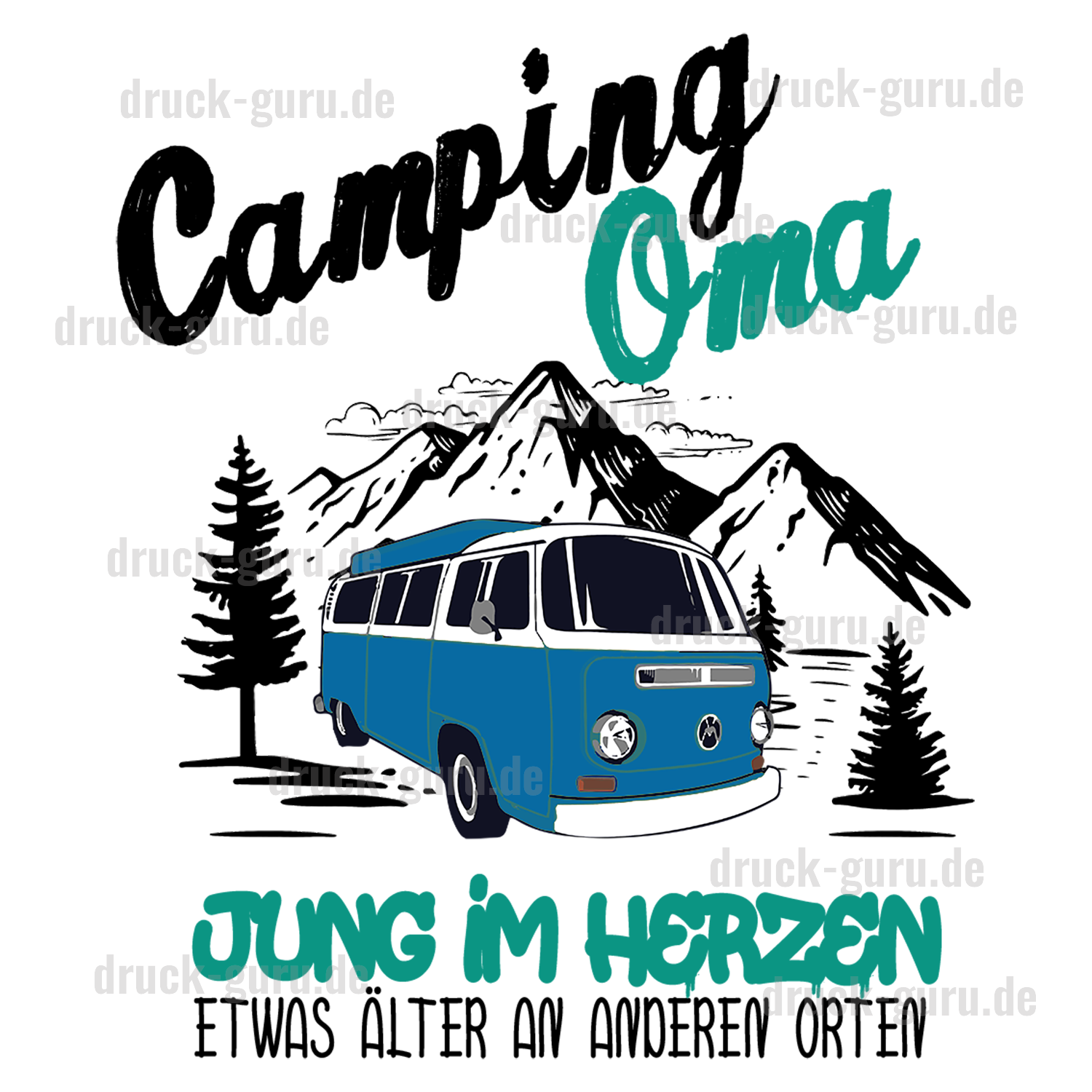 Bügelbild "Camping Oma" druck-guru