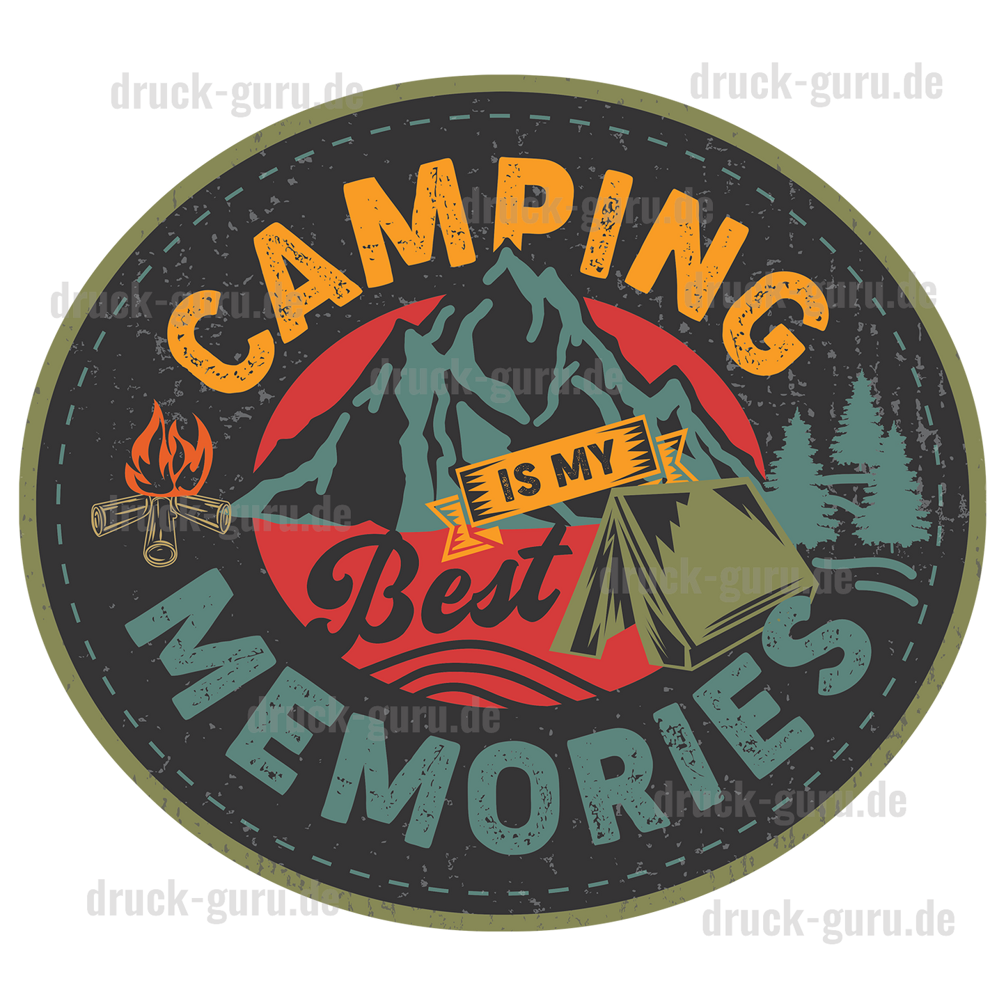 Bügelbild "Camping Memories" druck-guru