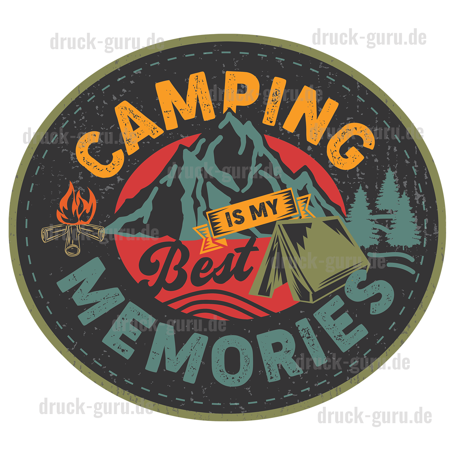 Bügelbild "Camping Memories" druck-guru