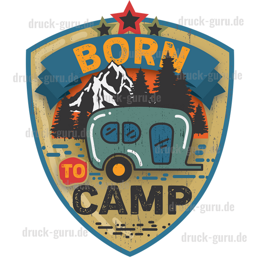 Bügelbild "Born Camp" druck-guru