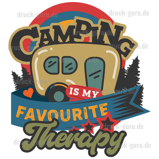 Bügelbild "Camping Favourite Therapie" druck-guru