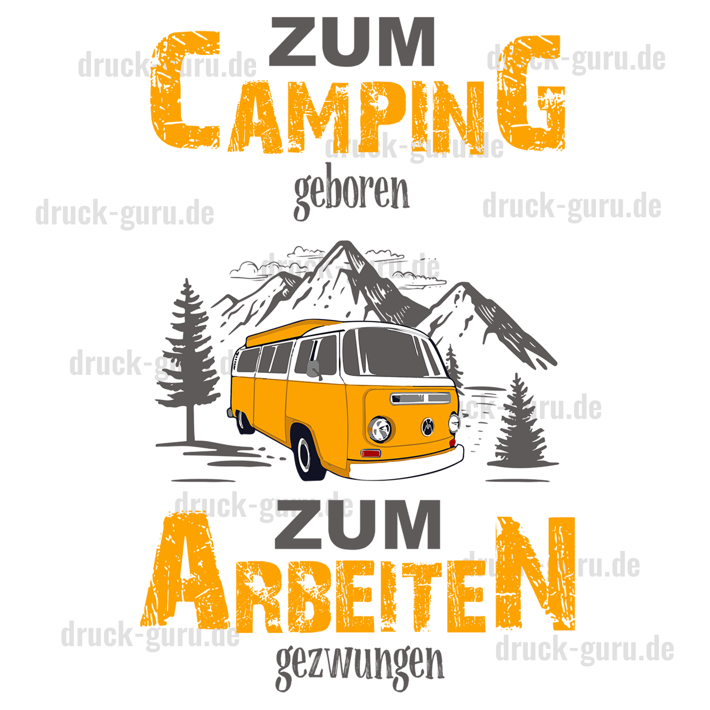 Bügelbild "Zum Campen geboren" druck-guru