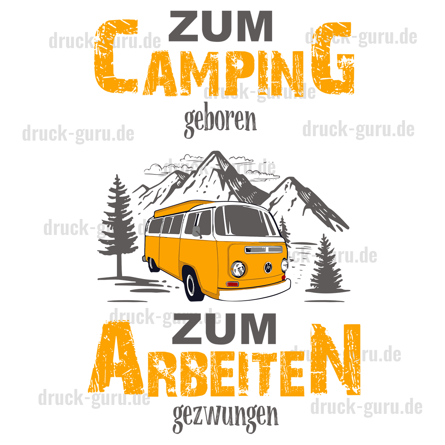 Bügelbild "Zum Campen geboren" druck-guru