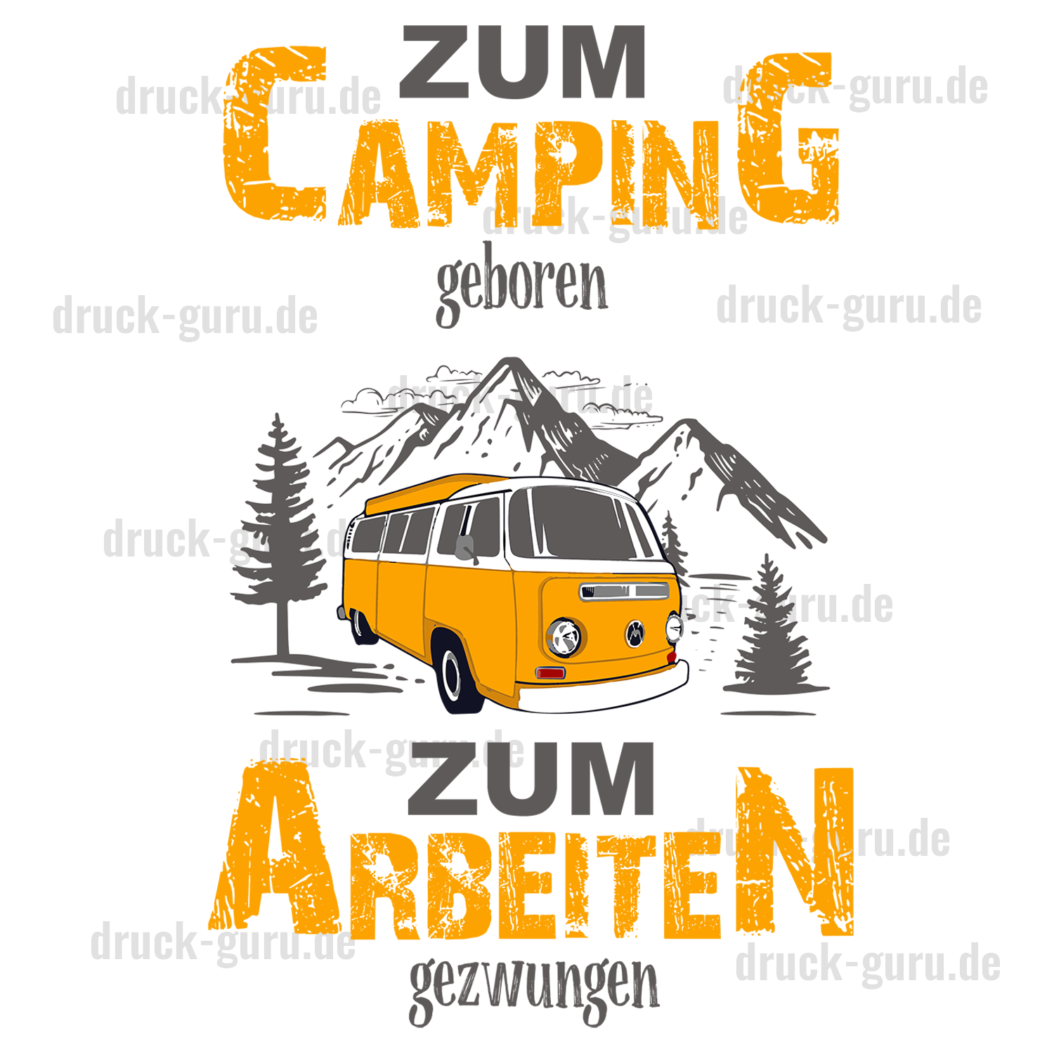 Bügelbild "Zum Campen geboren" druck-guru