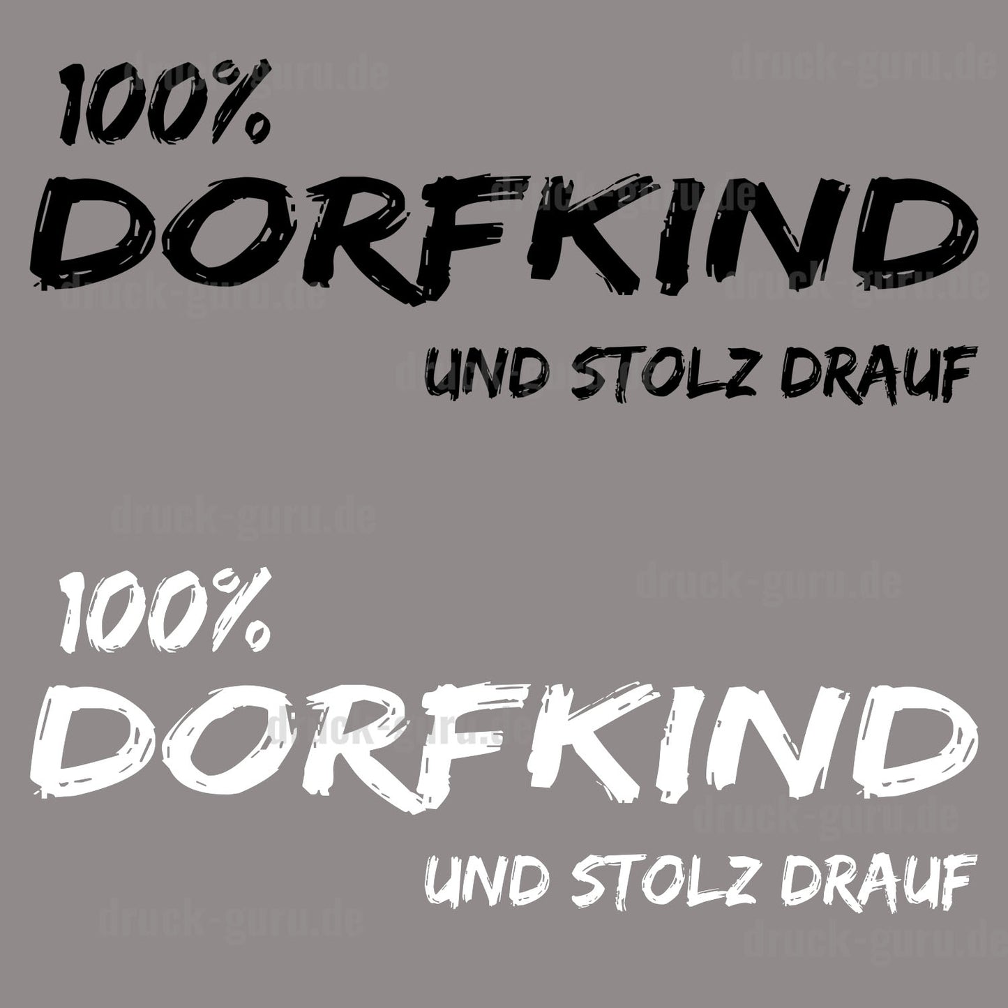 Bügelbild "100% Dorfkind" druck-guru