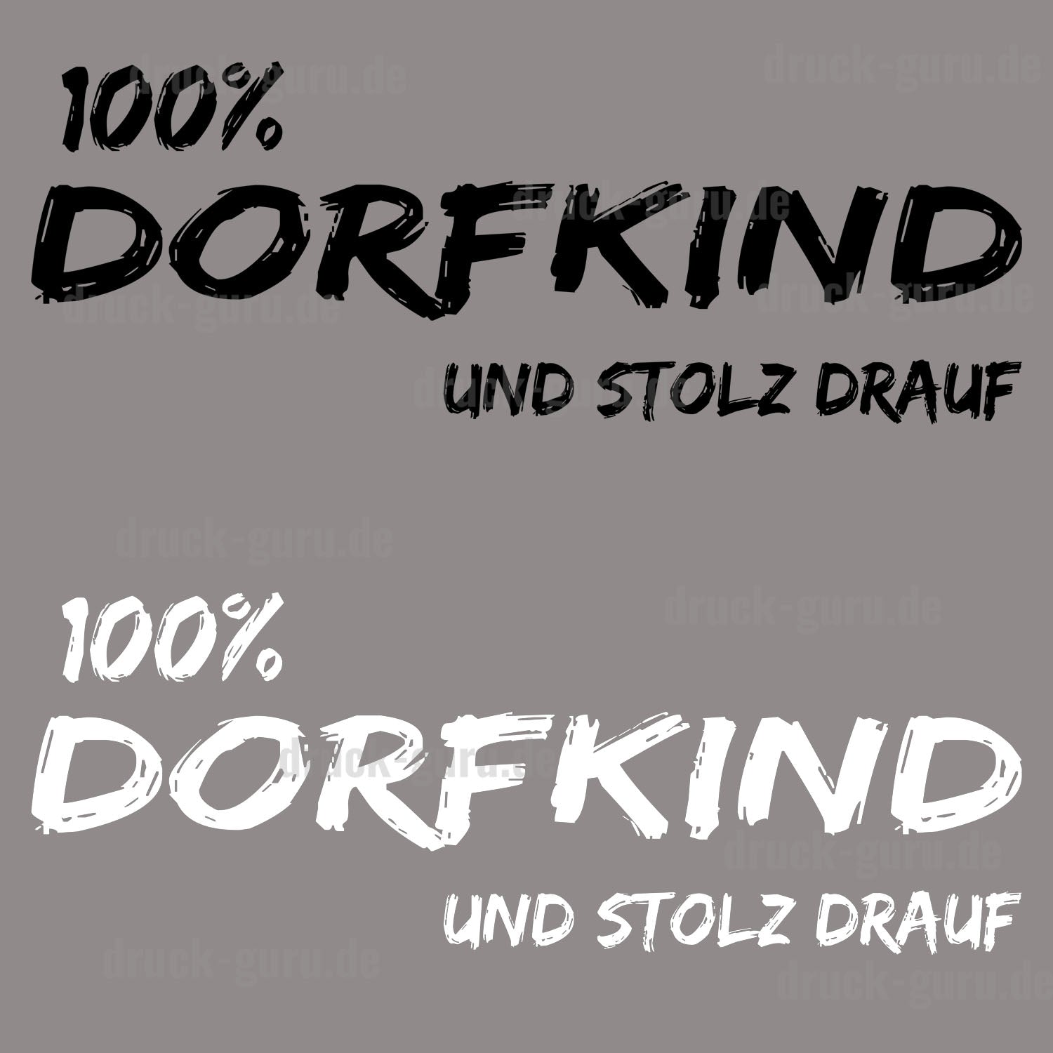 Bügelbild "100% Dorfkind" druck-guru