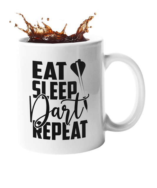 Darts Tasse "Eat - Sleep - Dart - Repeat" Handmade-Lifestyle