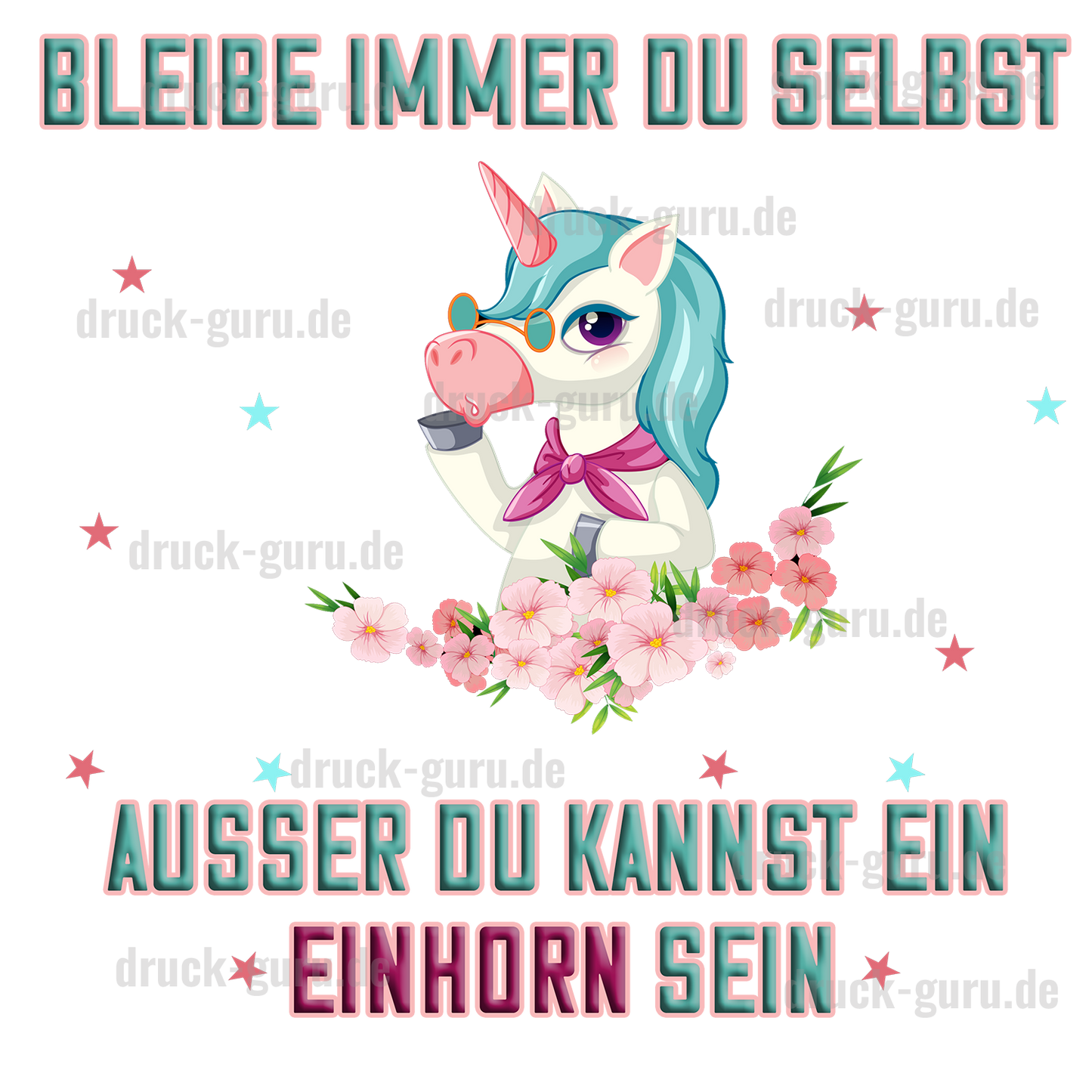 Bügelbild "Einhorn Du selbst" druck-guru