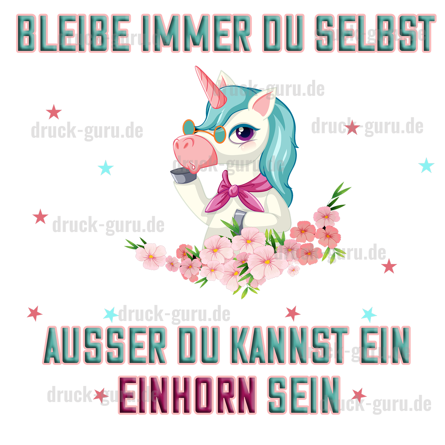 Bügelbild "Einhorn Du selbst" druck-guru