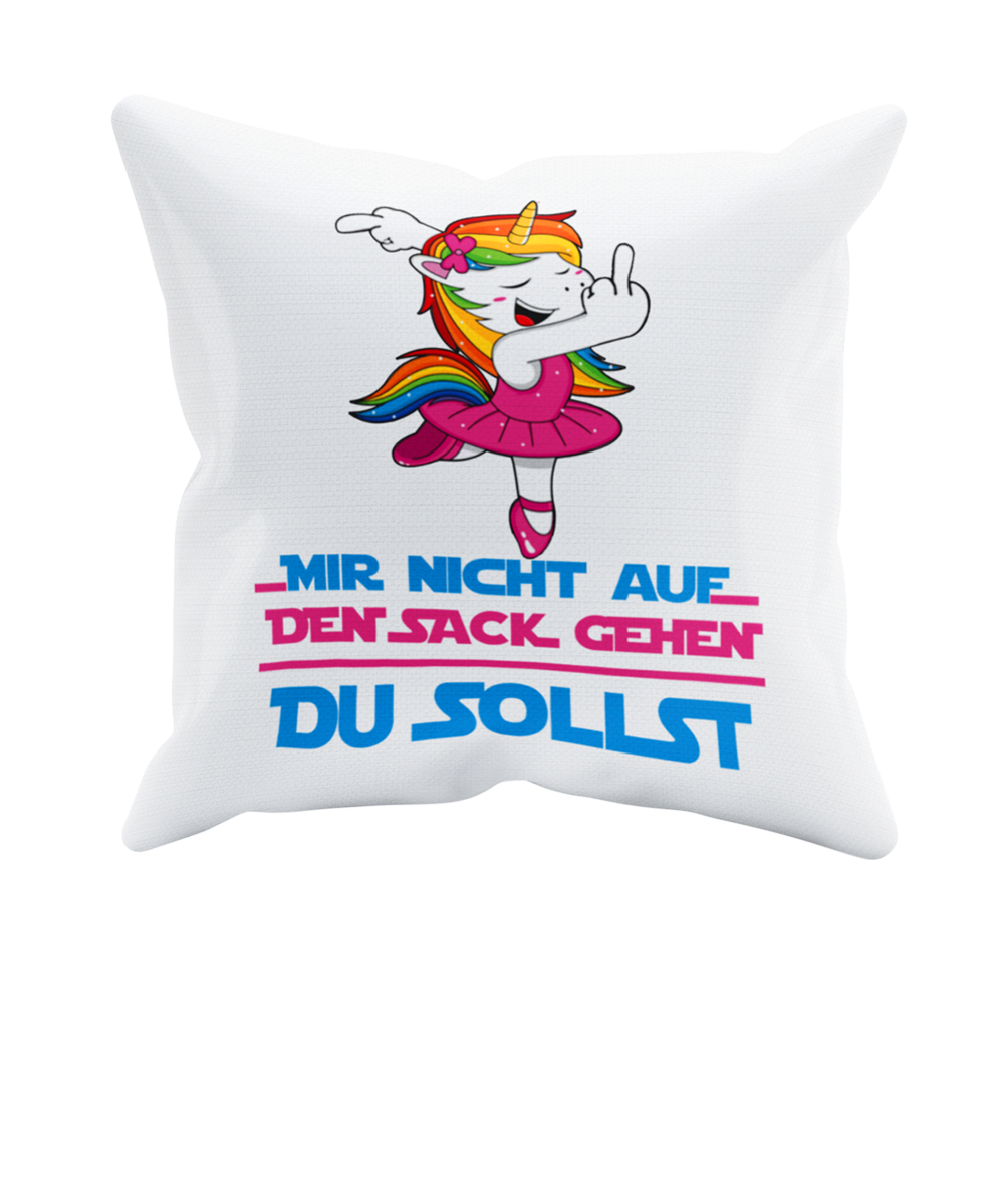 Kissen Einhorn "Mir nicht auf den Sack gehen" Handmade-Lifestyle