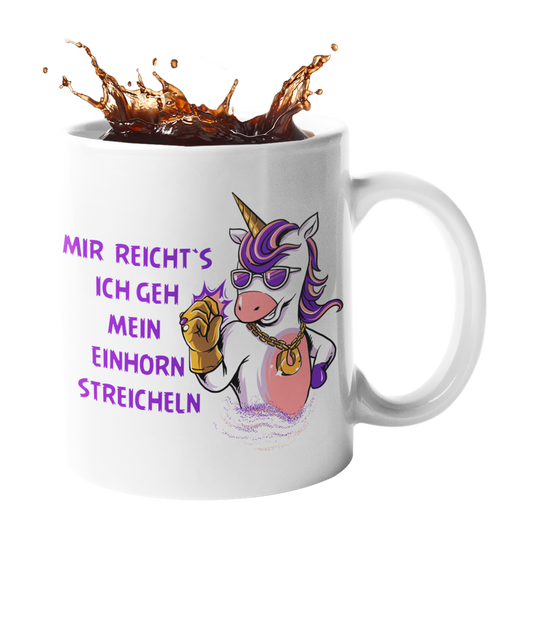 Tasse Einhorn mit Spruch "Mein Einhorn streicheln" Handmade-Lifestyle