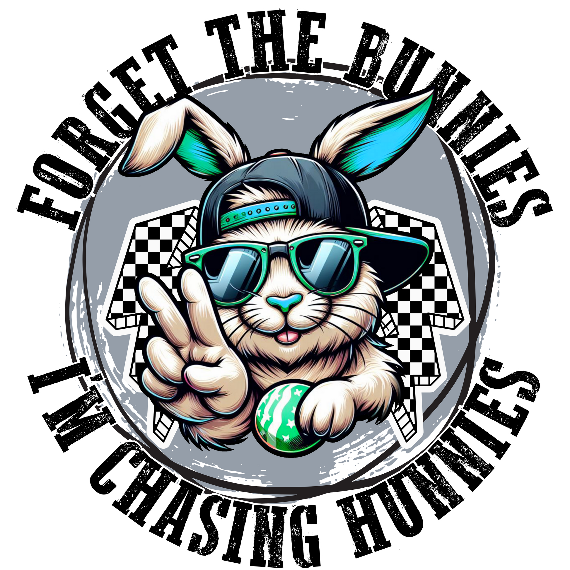 Bügelbild "Forget the Bunnies" druck-guru