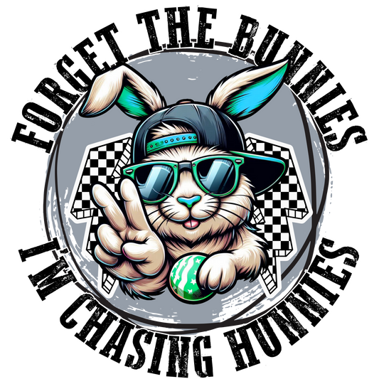 Bügelbild "Forget the Bunnies" druck-guru