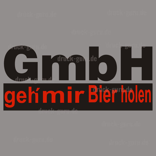 Bügelbild "GmbH" - schwarz druck-guru