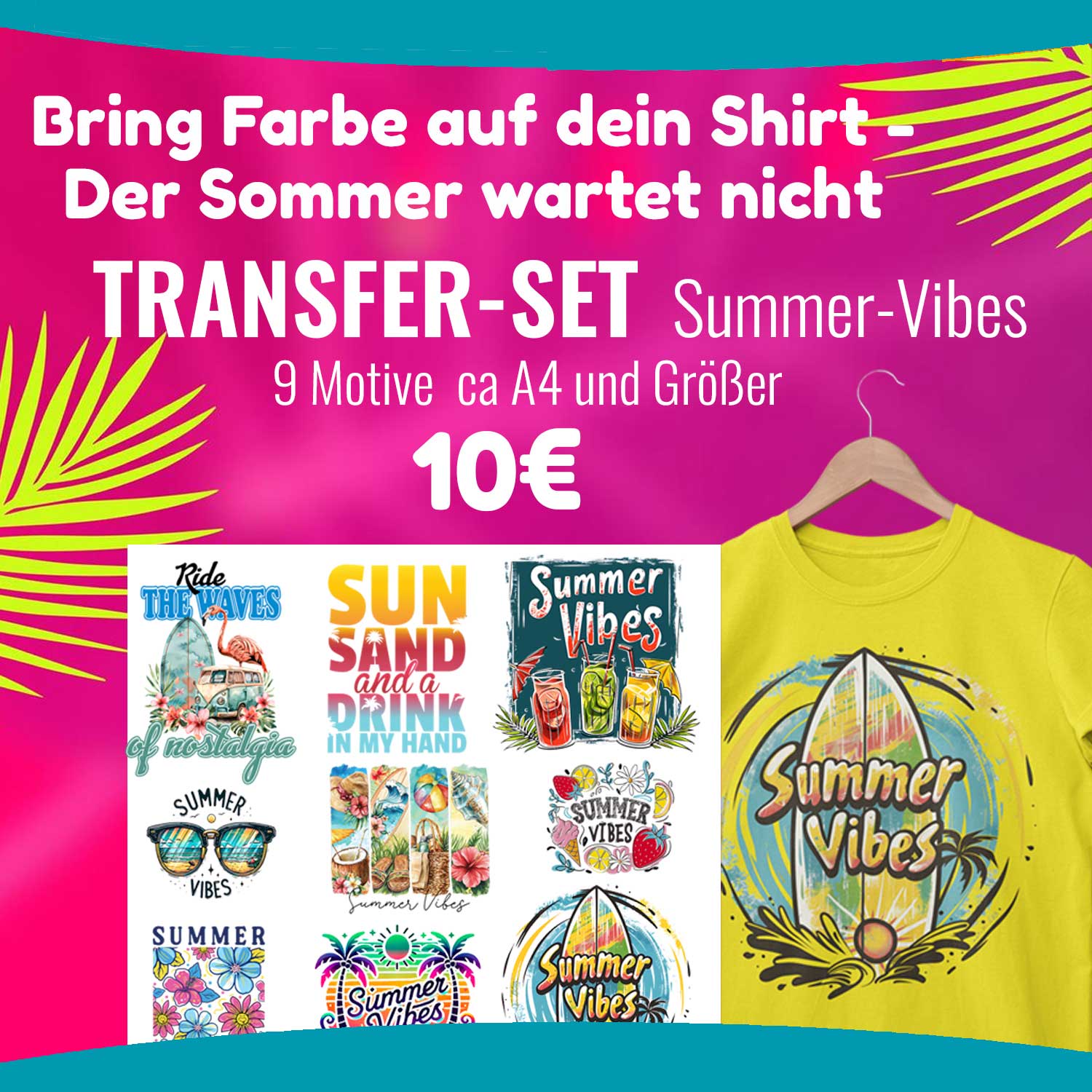 Hello Summer - Bügelbilder