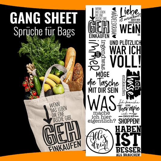 PRE-DESIGND-GANG SHEET Sprüche für Bags druck-guru