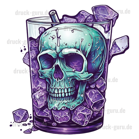 Bügelbild "Graffiti Skull Glas " druck-guru