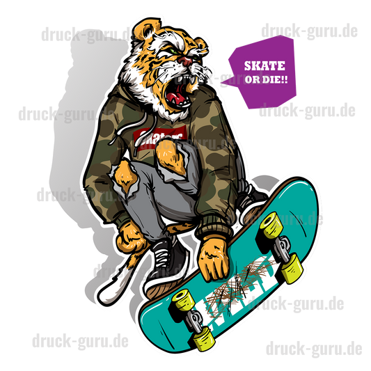 Bügelbild "Graffiti Tiger Skate" druck-guru