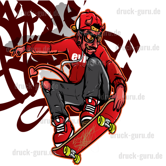 Bügelbild "Graffiti Devil Skate" druck-guru