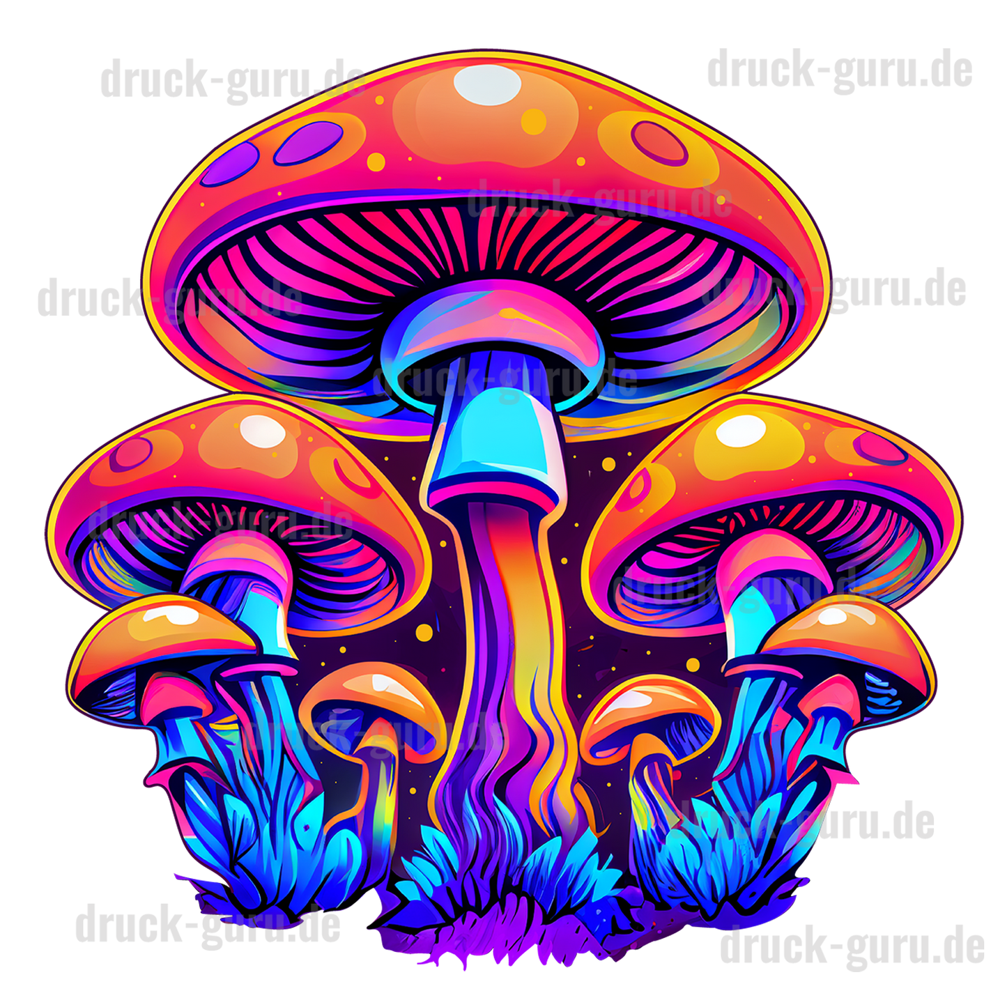 Bügelbild "Graffiti Neon Mushroom" druck-guru