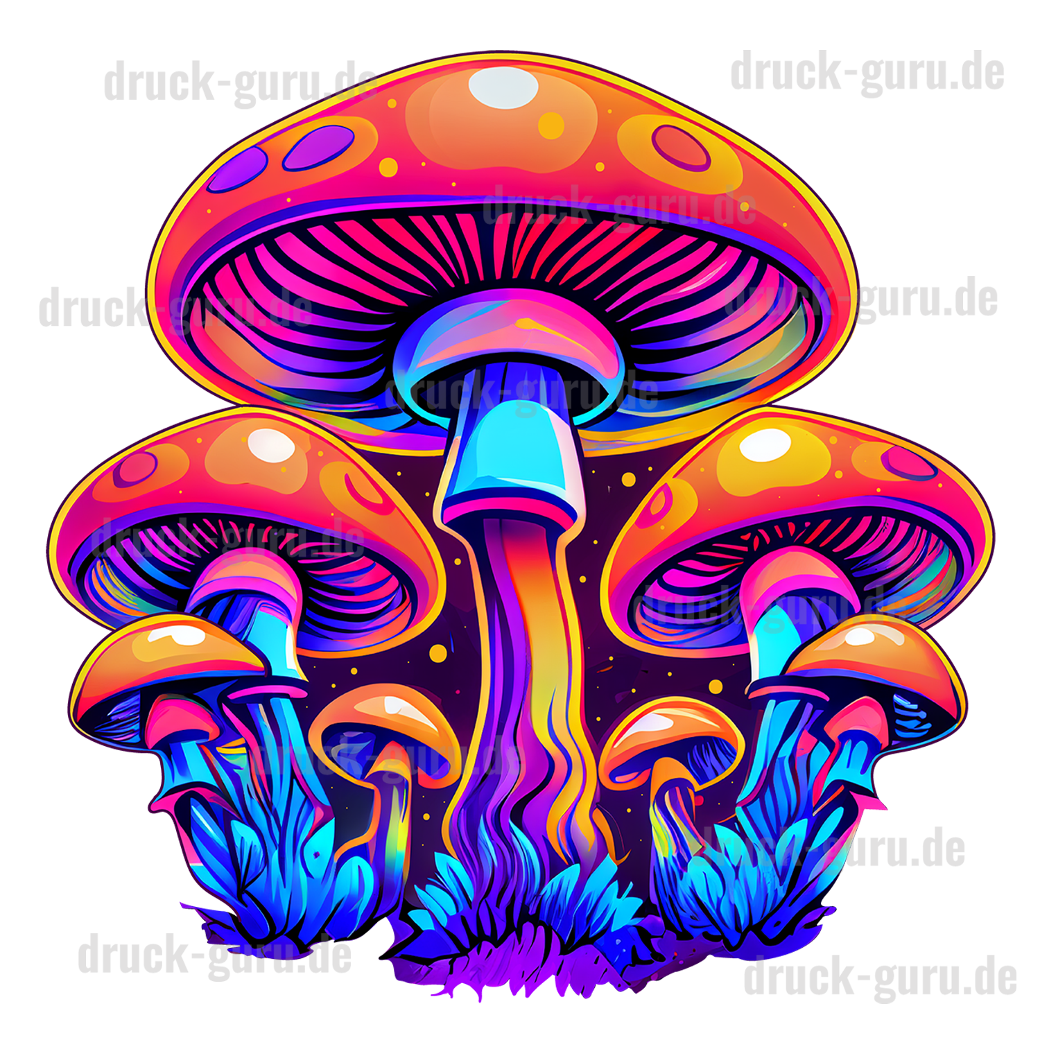 Bügelbild "Graffiti Neon Mushroom" druck-guru