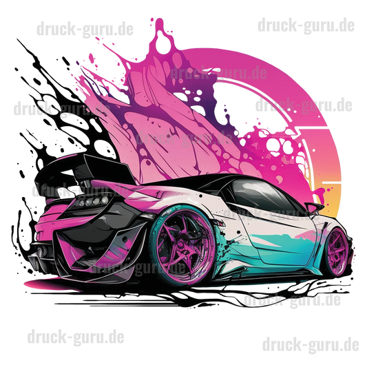 Bügelbild "Graffiti Pink Car" druck-guru