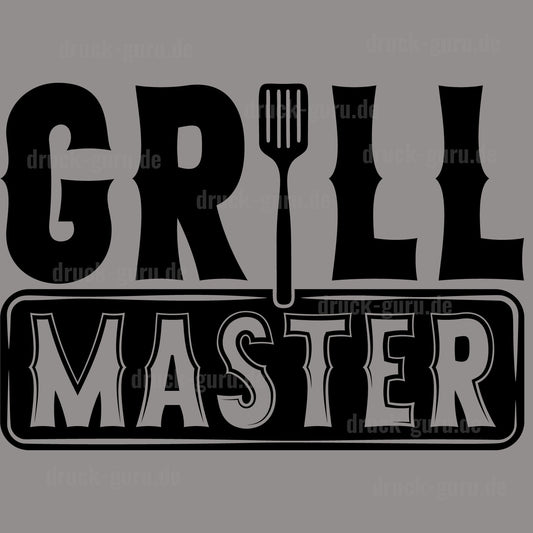 Bügelbild "Grill Master" schwarz druck-guru