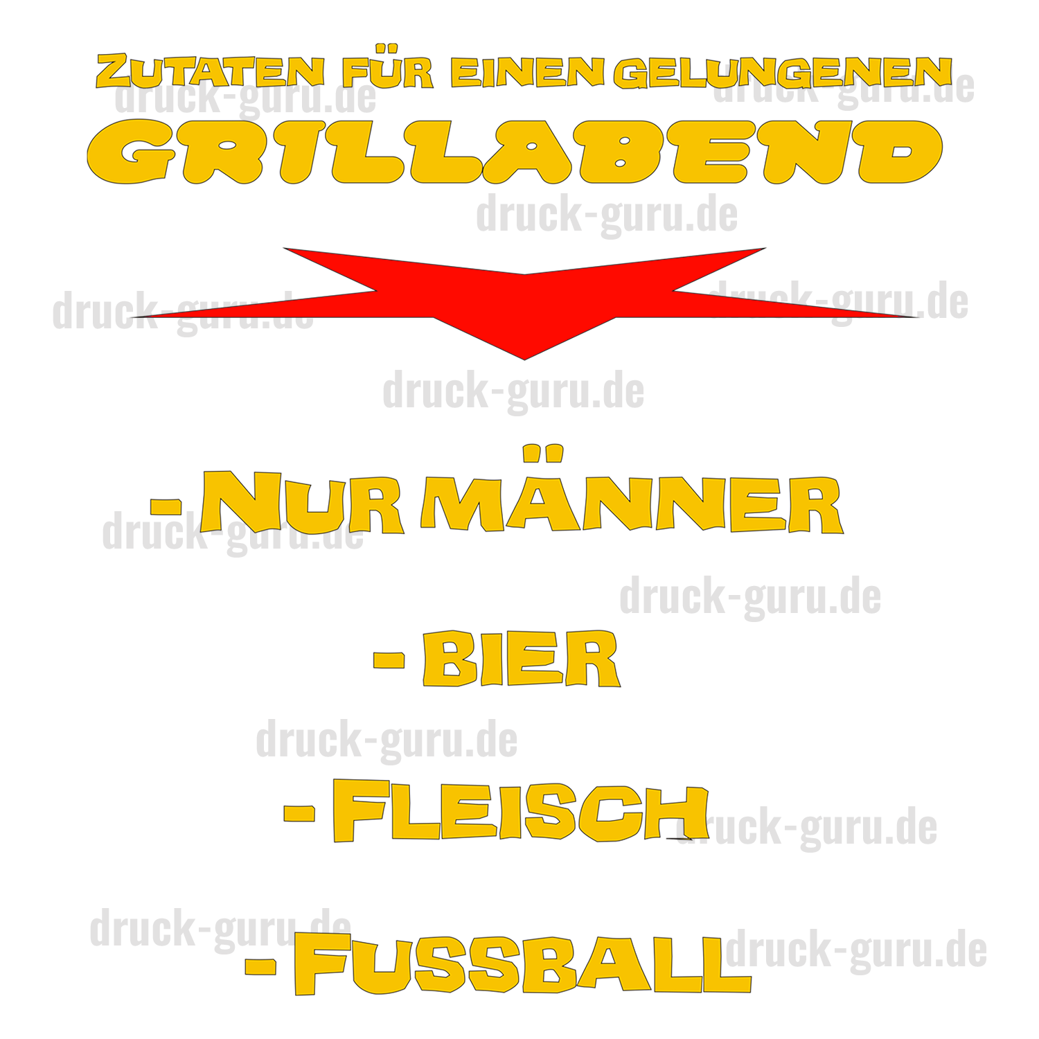 Bügelbild  "Zutaten für Grillabend" druck-guru