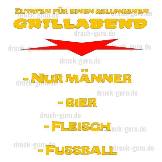 Bügelbild  "Zutaten für Grillabend" druck-guru