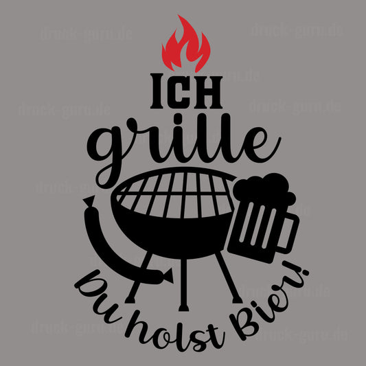 Bügelbild "Ich grill - du holst Bier" druck-guru