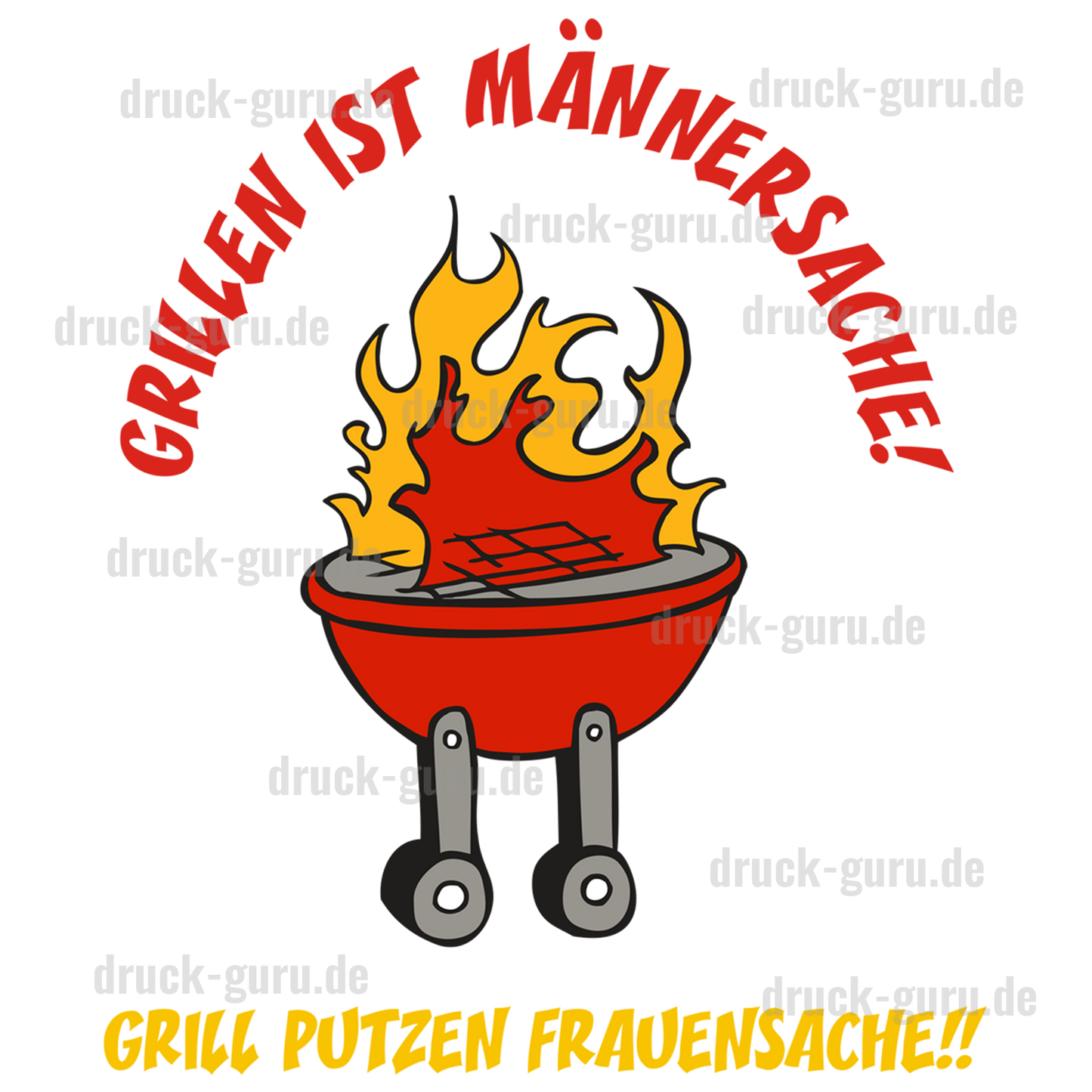 Bügelbild  "Grillen ist Männersache" druck-guru