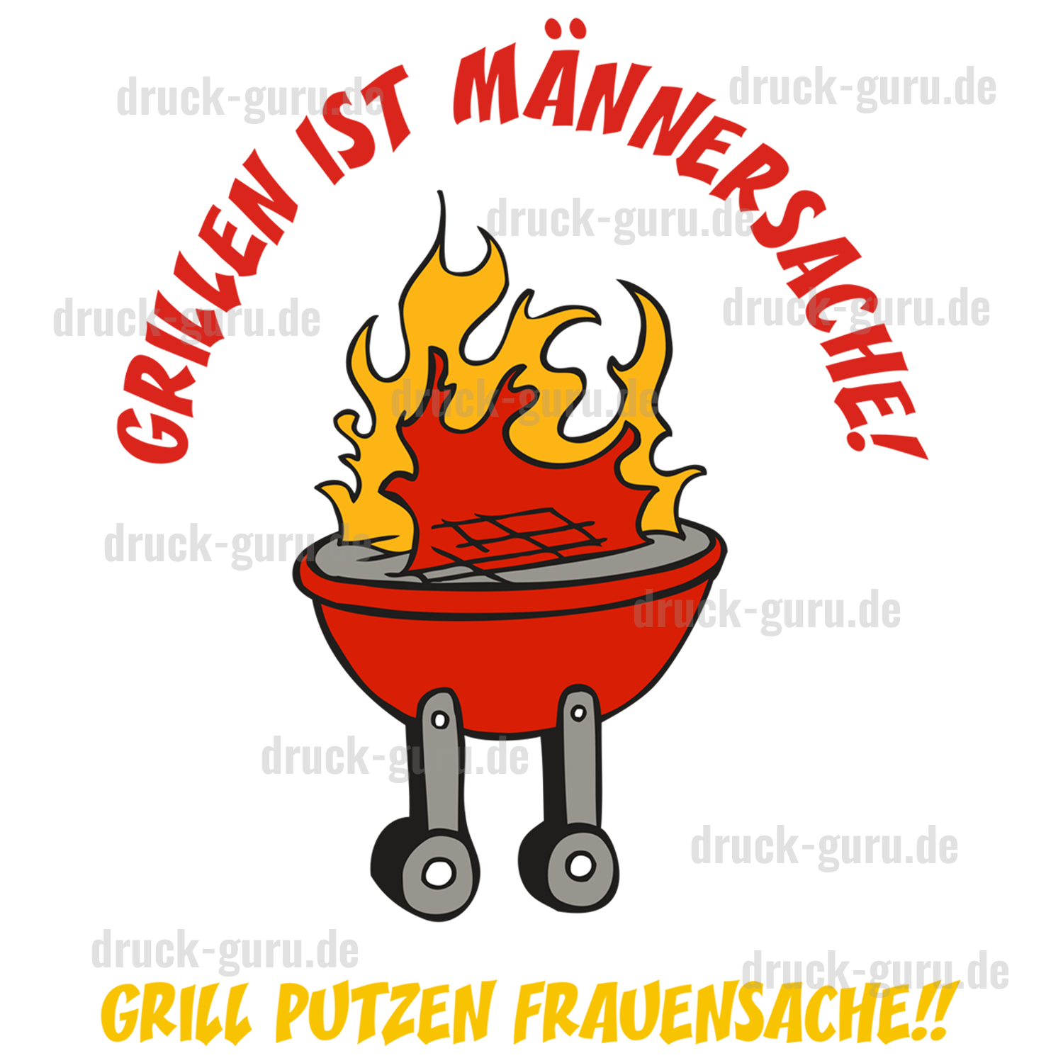 Bügelbild  "Grillen ist Männersache" druck-guru