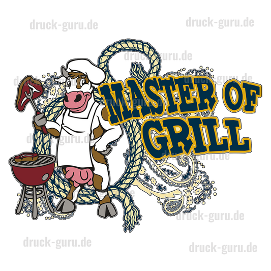 Bügelbild  "Master of Grill" druck-guru