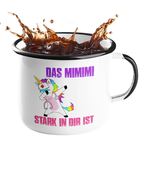 Emailletasse Einhorn "Mimimi" Handmade-Lifestyle