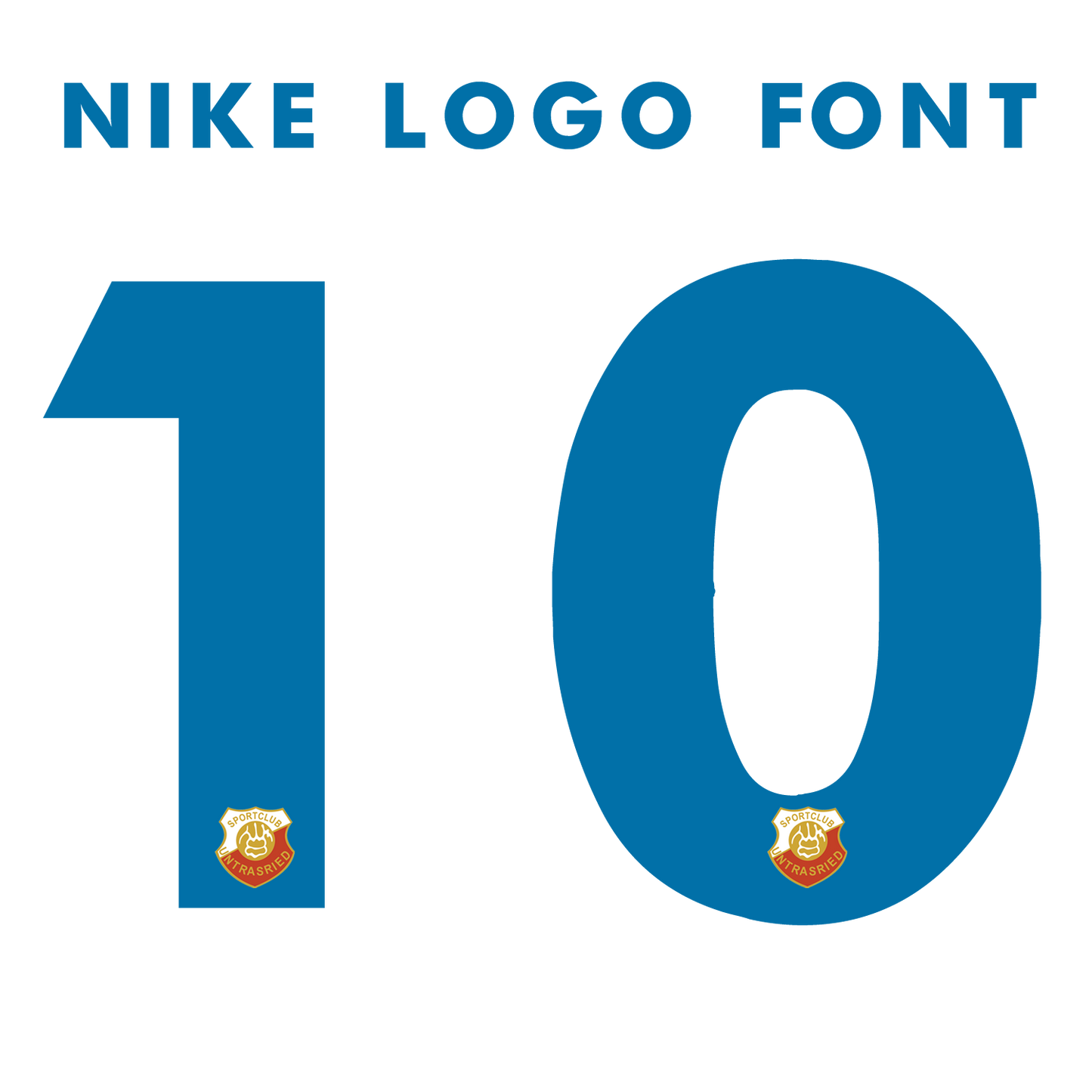 Nummernsatz "Nike Logo Font" + Teamlogo druck-guru