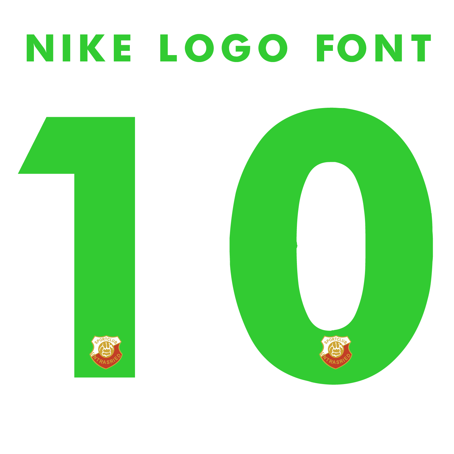 Nummernsatz "Nike Logo Font" + Teamlogo druck-guru