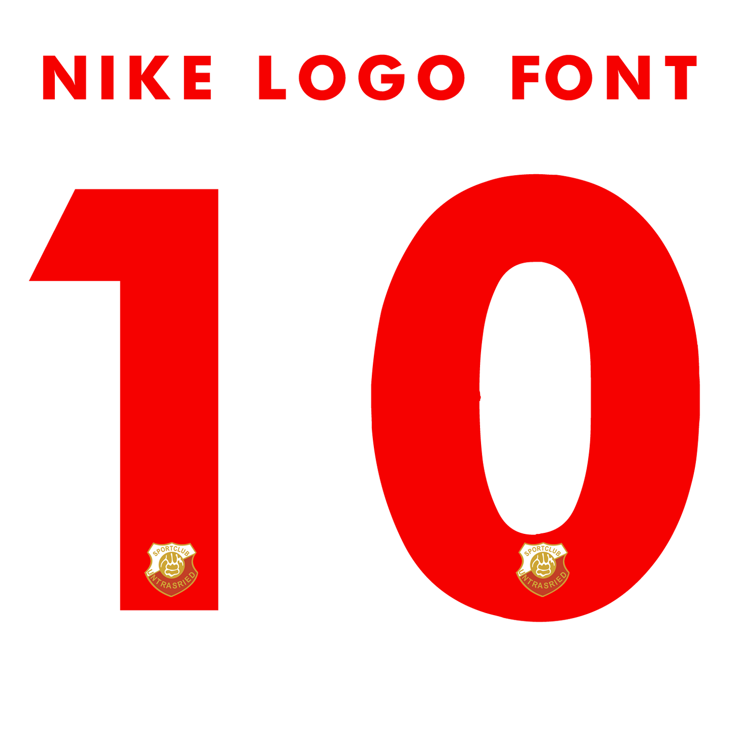 Nummernsatz "Nike Logo Font" + Teamlogo druck-guru