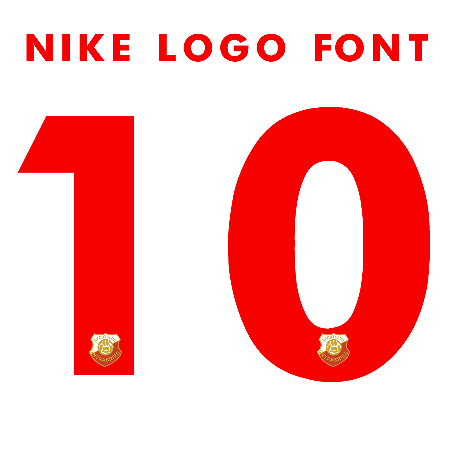 Nummernsatz "Nike Logo Font" + Teamlogo druck-guru