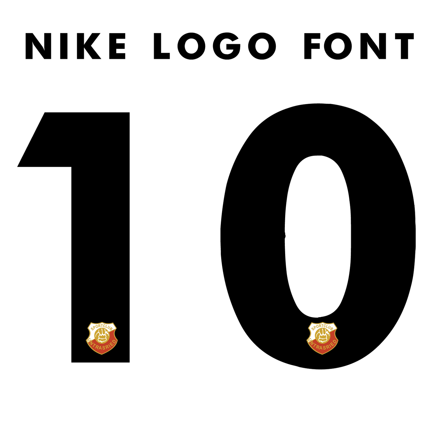 Nummernsatz "Nike Logo Font" + Teamlogo druck-guru