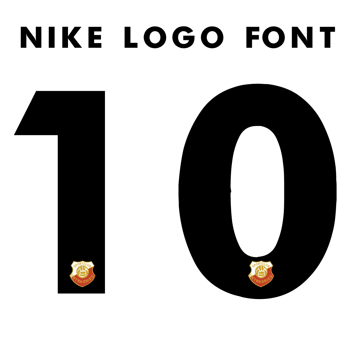 Nummernsatz "Nike Logo Font" + Teamlogo druck-guru