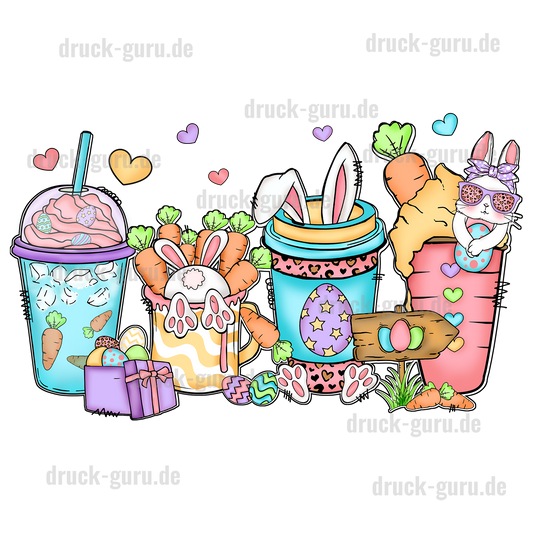 Bügelbild "Bunny Easter Cups" druck-guru