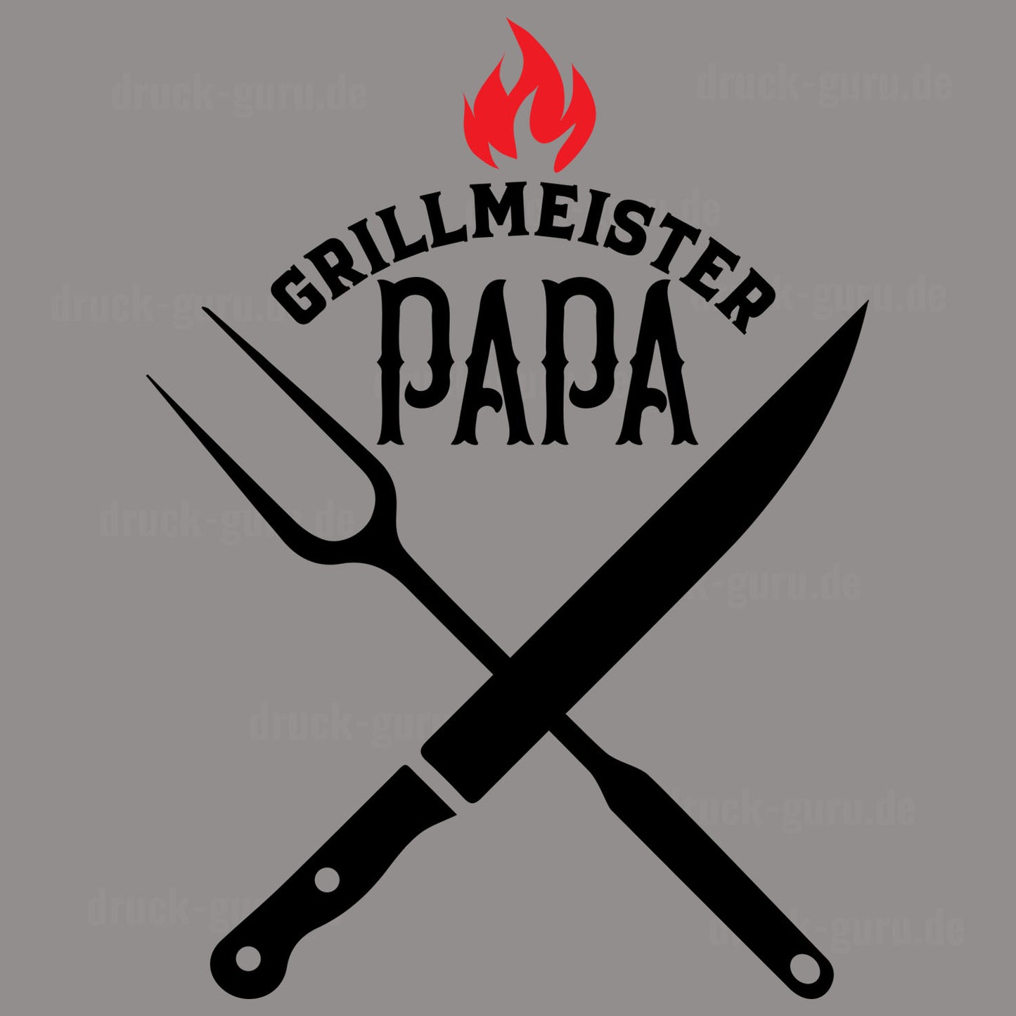 Bügelbild "Papa Grillmeister" druck-guru