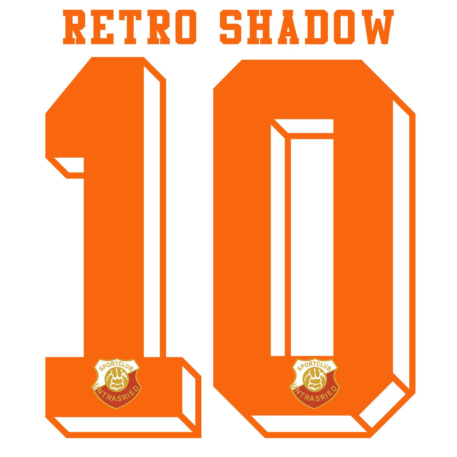 Nummernsatz "Retro Shadow" + Teamlogo druck-guru