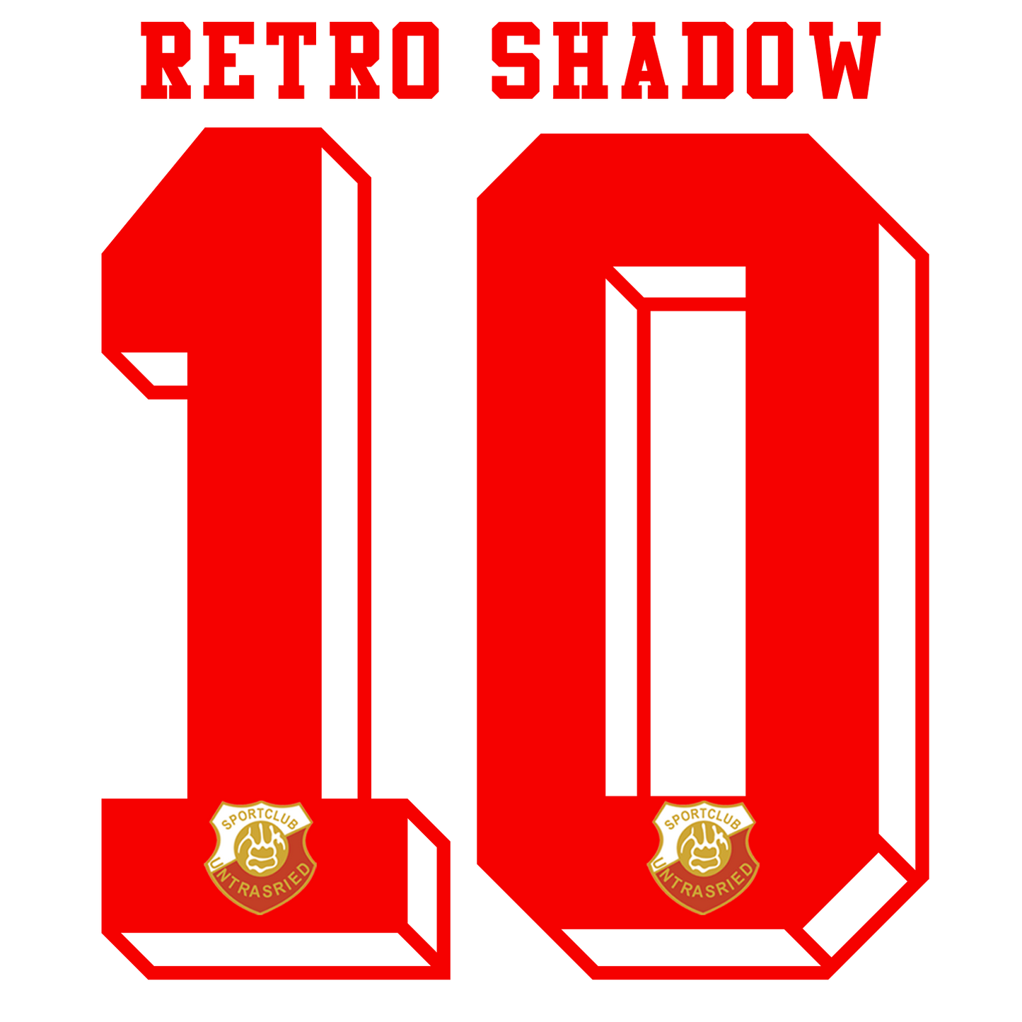 Nummernsatz "Retro Shadow" + Teamlogo druck-guru