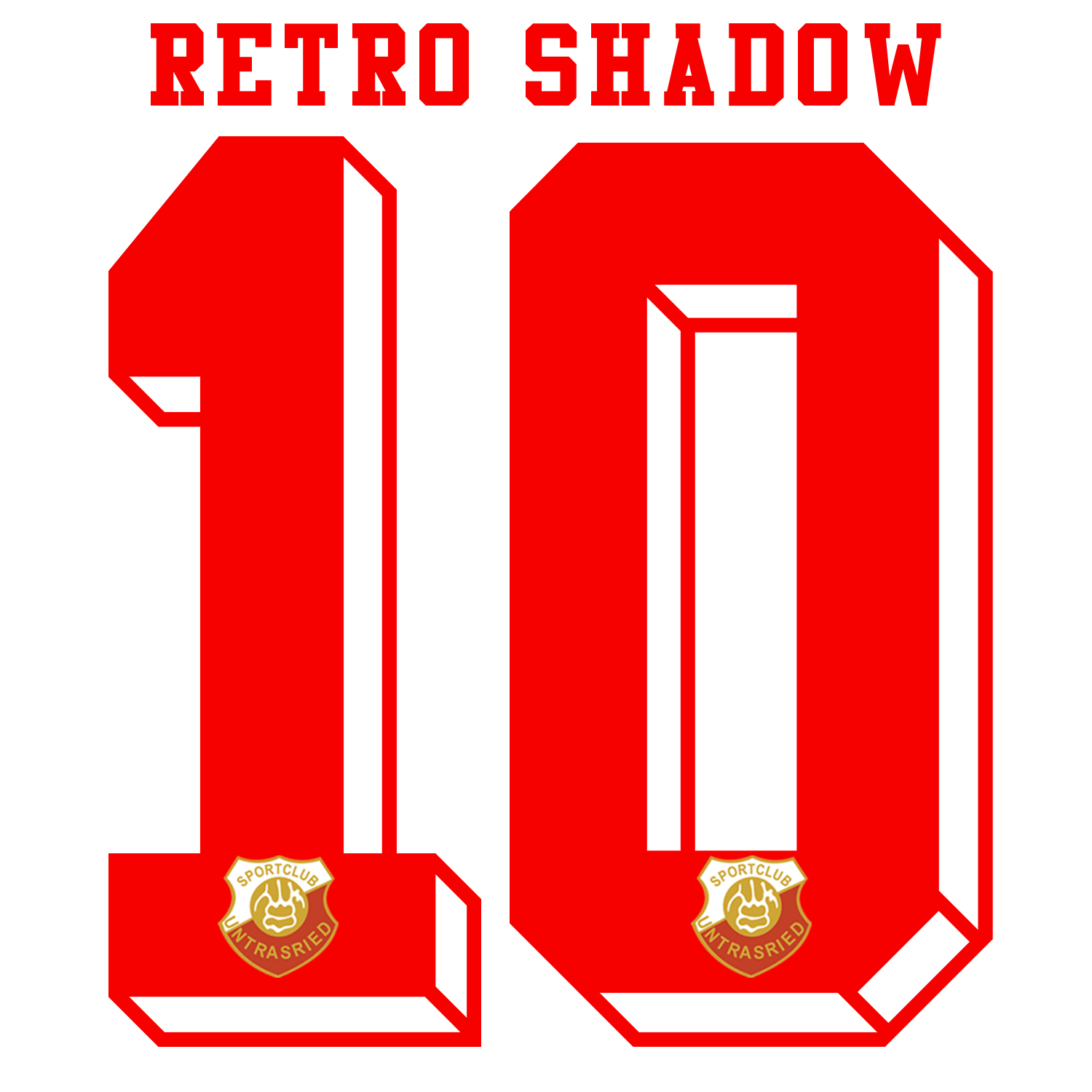 Nummernsatz "Retro Shadow" + Teamlogo druck-guru