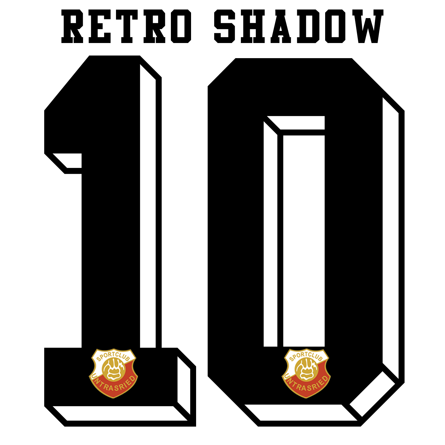 Nummernsatz "Retro Shadow" + Teamlogo druck-guru