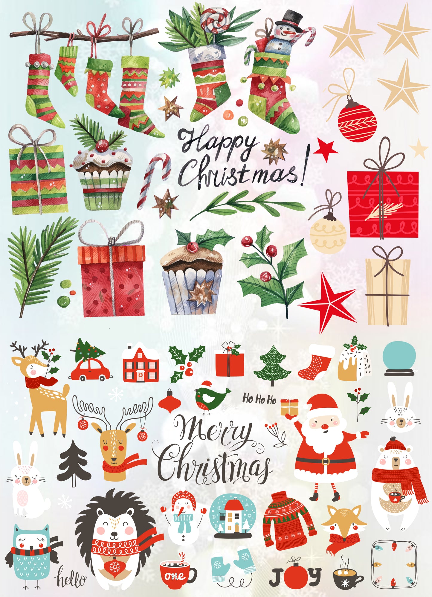 UV Sticker Set "Retro Christmas" 21x29 cm druck-guru