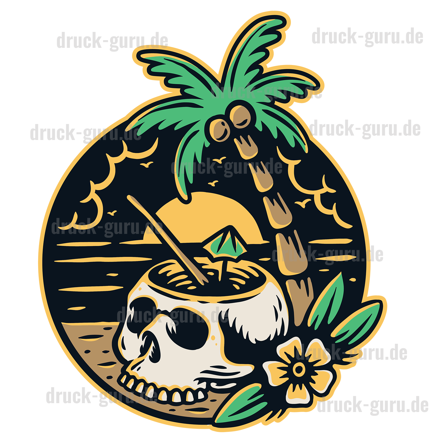 Bügelbild "Skull-Coctail" druck-guru