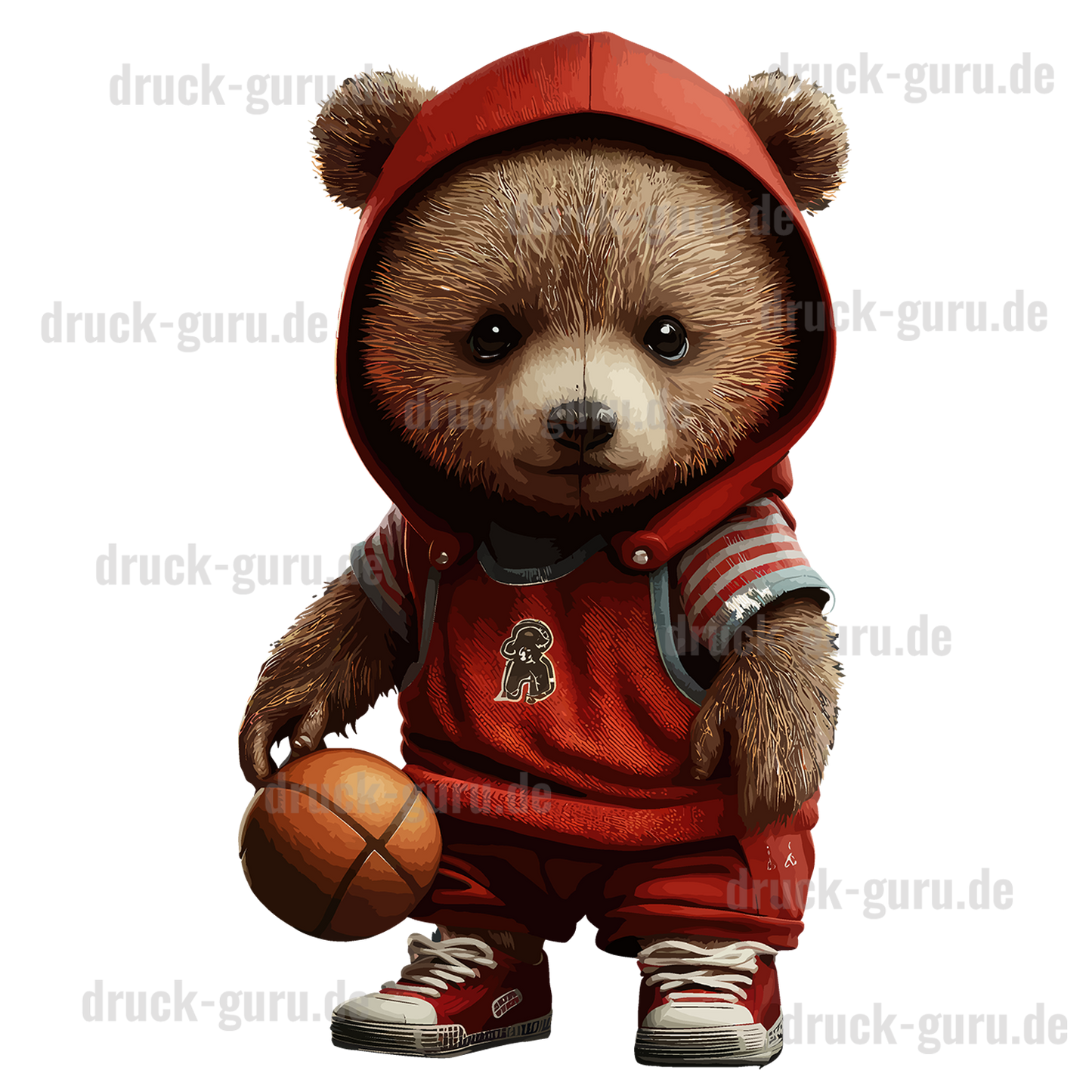 Bügelbild "Teddy Red Baskettball" druck-guru